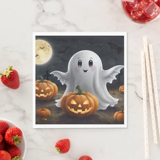 Serviette En Papier Éffrayant délice : Ghoost Halloween amusant (En situation)