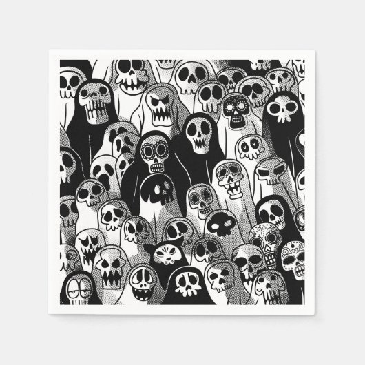 Serviette En Papier Éffrayant fantôme d'Halloween (Devant)
