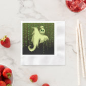 Serviette En Papier Éffrayant Fantôme Vert Chaîne Lumières Luncheon Na (En situation)