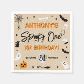 Serviette En Papier ÉFFRAYANT ! Fête du 1er anniversaire d'Halloween (Devant)