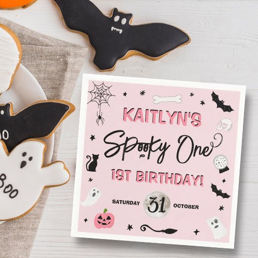 Serviette En Papier ÉFFRAYANT ! Filles Halloween 1er fête d'anniversai