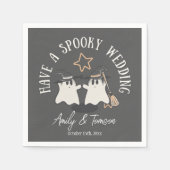 Serviette En Papier Éffrayant gris rustique Fantôme Halloween Mariage  (Devant)