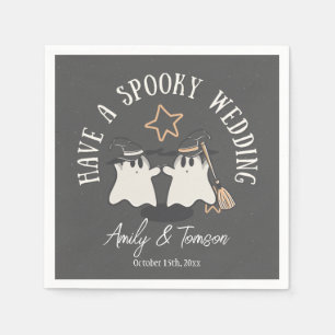 Serviette En Papier Éffrayant gris rustique Fantôme Halloween Mariage 