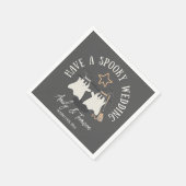 Serviette En Papier Éffrayant gris rustique Fantôme Halloween Mariage  (Coin)