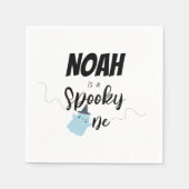 Serviette En Papier Éffrayant | Halloween B-Day Napkin | Bleu minimal (Devant)