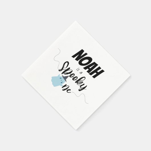 Serviette En Papier Éffrayant | Halloween B-Day Napkin | Bleu minimal (Coin)