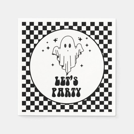 Serviette En Papier Éffrayant Halloween Faisons la fête (Devant)