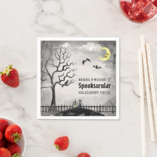 Serviette En Papier Éffrayant Halloween Party aquarelle Spooktacular