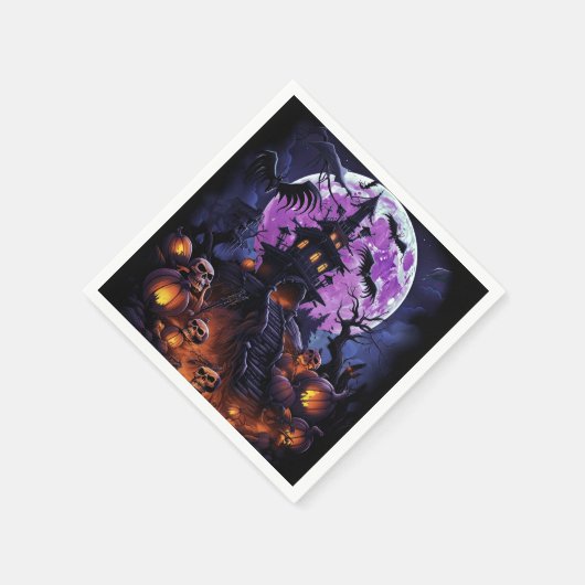 Serviette En Papier Éffrayant Halloween Skeleton Skull Haunted House (Coin)