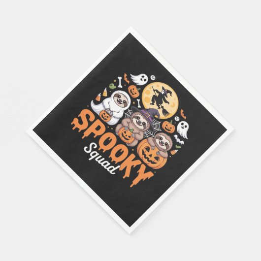 Serviette En Papier Éffrayant Halloween sorcière drôle Horreur Sloths  (Coin)