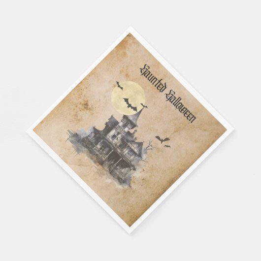 Serviette En Papier Éffrayant Haunted Castle Halloween Party (Coin)