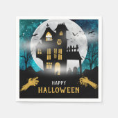 Serviette En Papier Éffrayant Haunted House Halloween Parti (Devant)