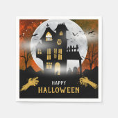 Serviette En Papier Éffrayant Haunted House Halloween Parti (Devant)
