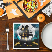 Serviette En Papier Éffrayant Haunted House Halloween Parti
