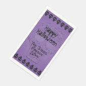 Serviette En Papier Éffrayant Joyeux Halloween Letters | Violet/Noir (Coin)