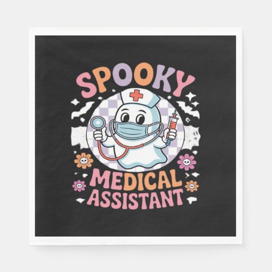 Serviette En Papier Éffrayant Médicale Assistant Cute Halloween Essent (Devant)