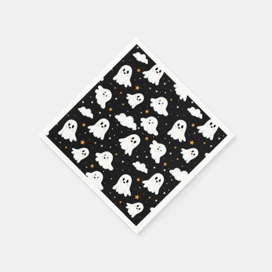 Serviette En Papier Éffrayant mignon Halloween Ghost Nuageux Star Sky (Coin)
