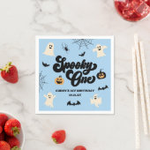 Serviette En Papier Éffrayant One Blue Halloween 1er anniversaire (En situation)