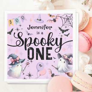 Serviette En Papier Éffrayant One Girl Cute Ghost Halloween 1er annive