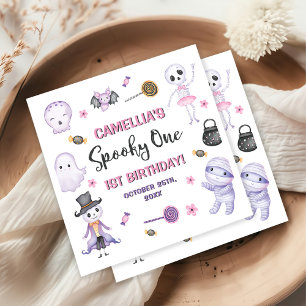 Serviette En Papier Éffrayant One Girls Halloween 1er anniversaire