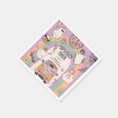 Serviette En Papier Éffrayant One Retro Amusement 1ère fête d'annivers (Coin)