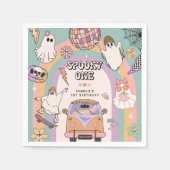 Serviette En Papier Éffrayant One Retro Amusement 1ère fête d'annivers (Devant)
