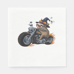 Serviette En Papier Éffrayant Sloth Motorcycle Ride Halloween Biker Fu