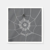 Serviette En Papier Éffrayant Spider dans Spider Web (Devant)