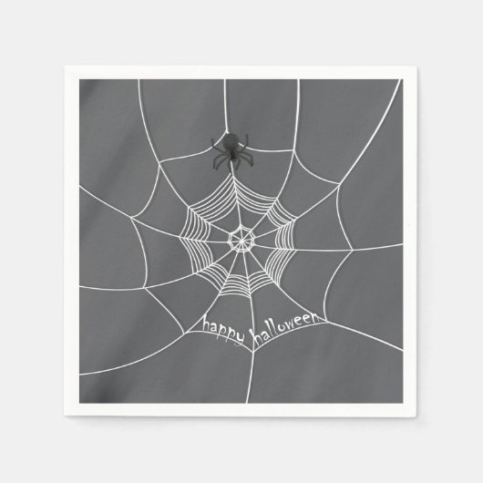 Serviette En Papier Éffrayant Spider dans Spider Web (Devant)