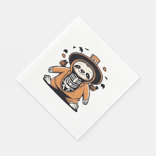 Serviette En Papier Éffrayant squelette astuce ou traitement classique (Coin)