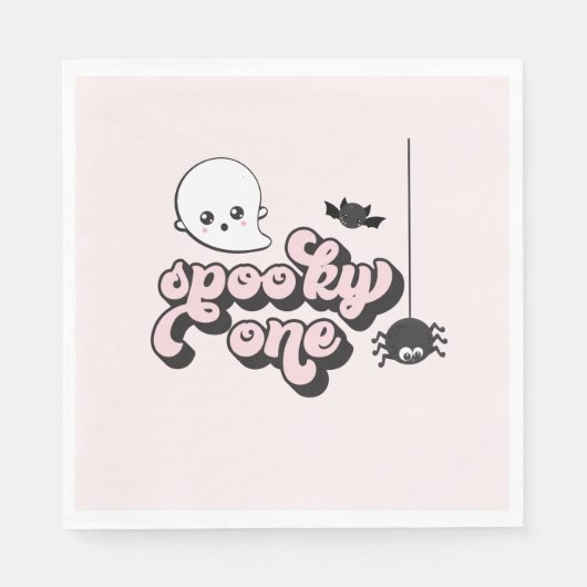Serviette En Papier Éffrayant Un Halloween 1er Anniversaire (Devant)
