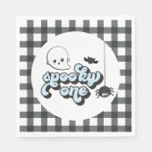 Serviette En Papier Éffrayant Un Halloween 1er Anniversaire (Devant)