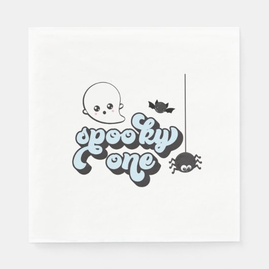 Serviette En Papier Éffrayant Un Halloween 1er Anniversaire (Devant)