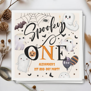 Serviette En Papier Éffrayant Un Halloween 1er Anniversaire Fête Migno