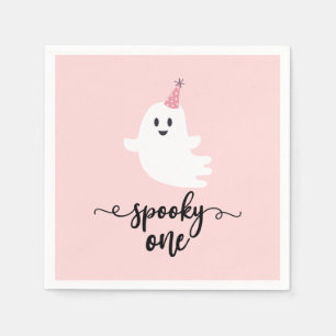 Serviette En Papier Éffrayant Un Halloween mignon Fantôme 1er Annivers