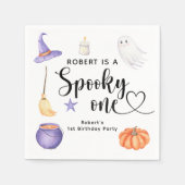 Serviette En Papier Éffrayant Un Halloween Premier anniversaire (Devant)