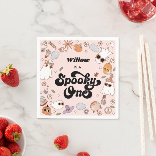 Serviette En Papier Éffrayant Un Halloween Super 1er anniversaire (En situation)