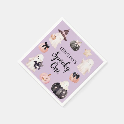 Serviette En Papier Éffrayant Une Halloween Fille 1er anniversaire (Coin)