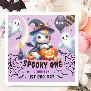 Serviette En Papier Effrayant UNE jolie fille Violet Halloween 1er Ann