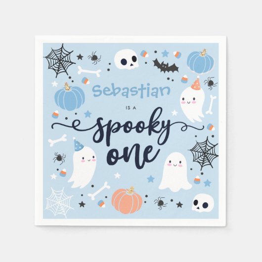 Serviette En Papier Éffrayant Une Mignonne Halloween Ghost 1er Décor A (Devant)