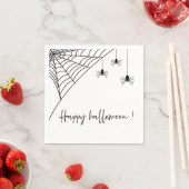 Serviette En Papier Éffrayante Black Spiders Party | Bonne Halloween (En situation)