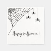 Serviette En Papier Éffrayante Black Spiders Party | Bonne Halloween (Devant)