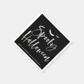 Serviette En Papier Éffrayante Brosse Lettrage Black Halloween Party (Coin)