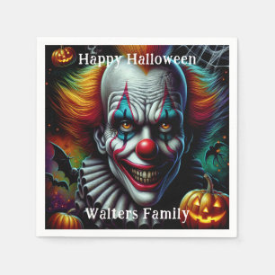 Serviette En Papier Éffrayante Fête d'Halloween Clown effrayant Person