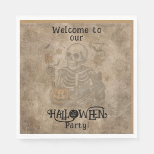 Serviette En Papier Éffrayante Skeleton Halloween