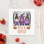 Serviette En Papier Éffrayants Gnomes Black Goth Witch Gnome Halloween (En situation)
