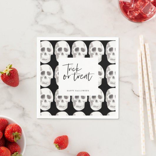 Serviette En Papier Effrayer Scull Trick ou traitement | Parti Hallowe (En situation)