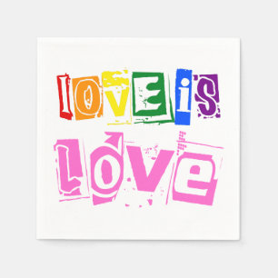 Serviette En Papier Égalité Amour est Amour LGBT Fierté Gay Arc-en-cie