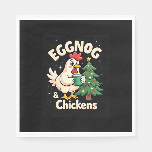Serviette En Papier Eggnog & Poulets (Devant)