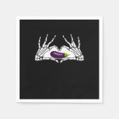 Serviette En Papier Eggplant Classic - Squelette Mains Coeur (Devant)